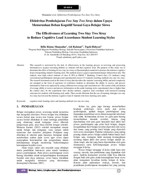 (PDF) The Effectiveness of Learning Two Stay Two Stray to Reduce ...