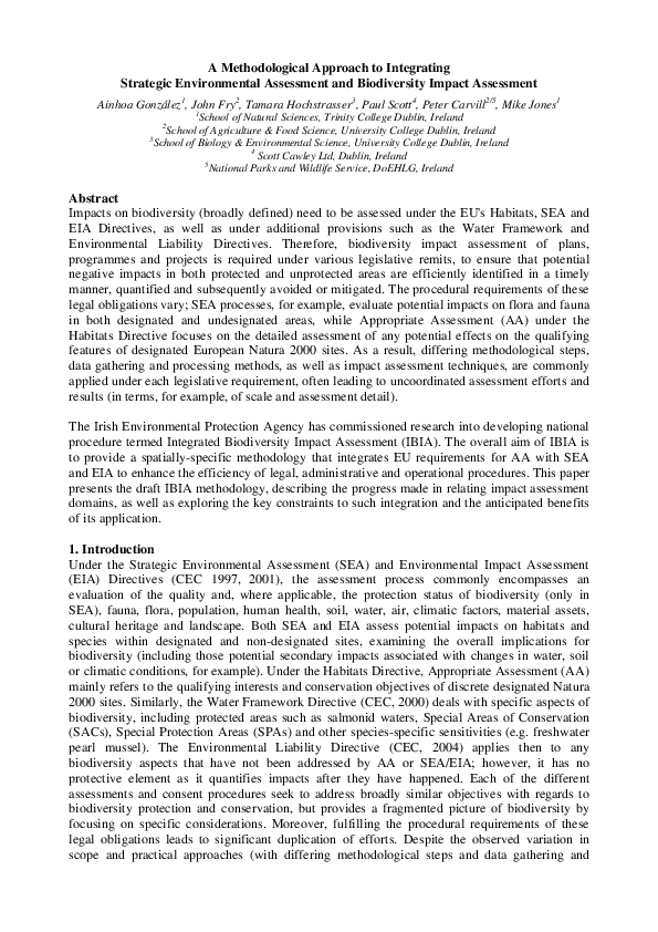 (PDF) A Methodological Approach to Integrating Strategic Environmental ...