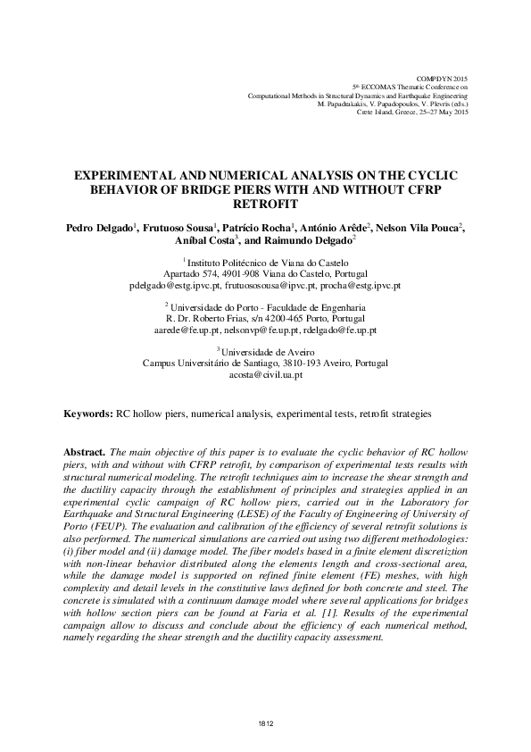 (PDF) Experimental and Numerical Analysis on the Cyclic Behavior of ...