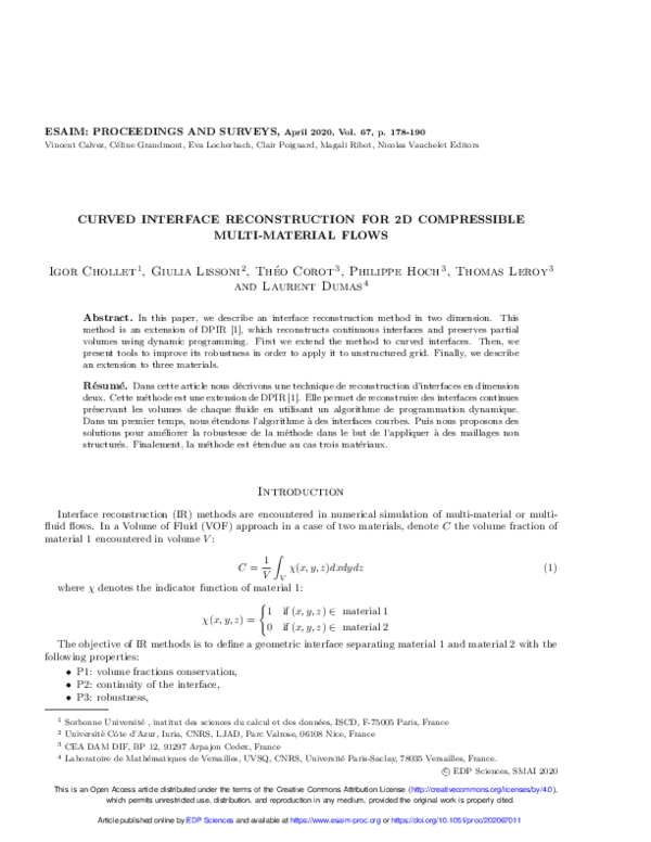(PDF) Curved interface reconstruction for 2D compressible multi ...