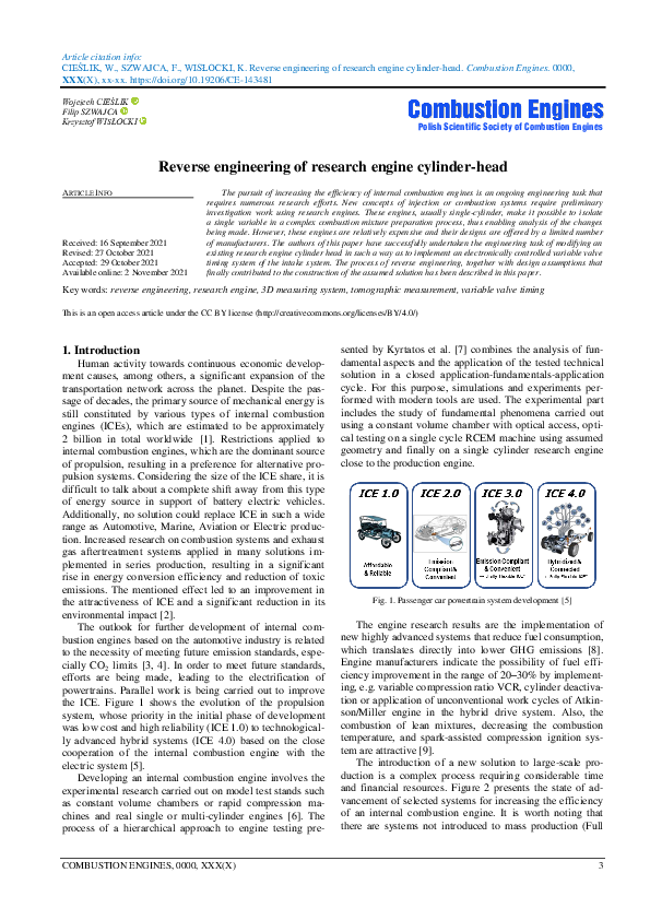 (PDF) Reverse Engineering of Research Engine Cylinder-Head