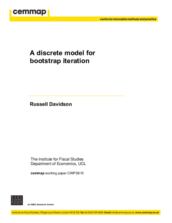 (PDF) A Discrete Model for Bootstrap Iteration by Russell Davidson