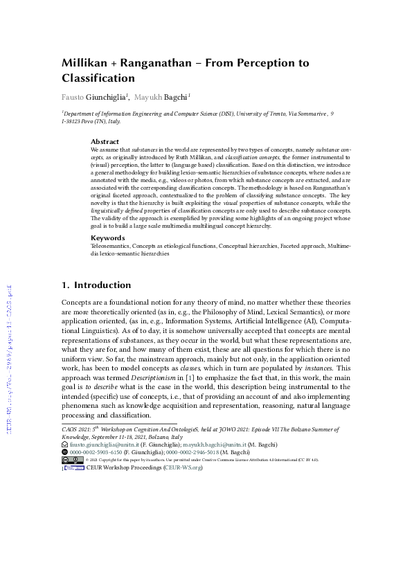 (PDF) Millikan + Ranganathan - From Perception to Classification
