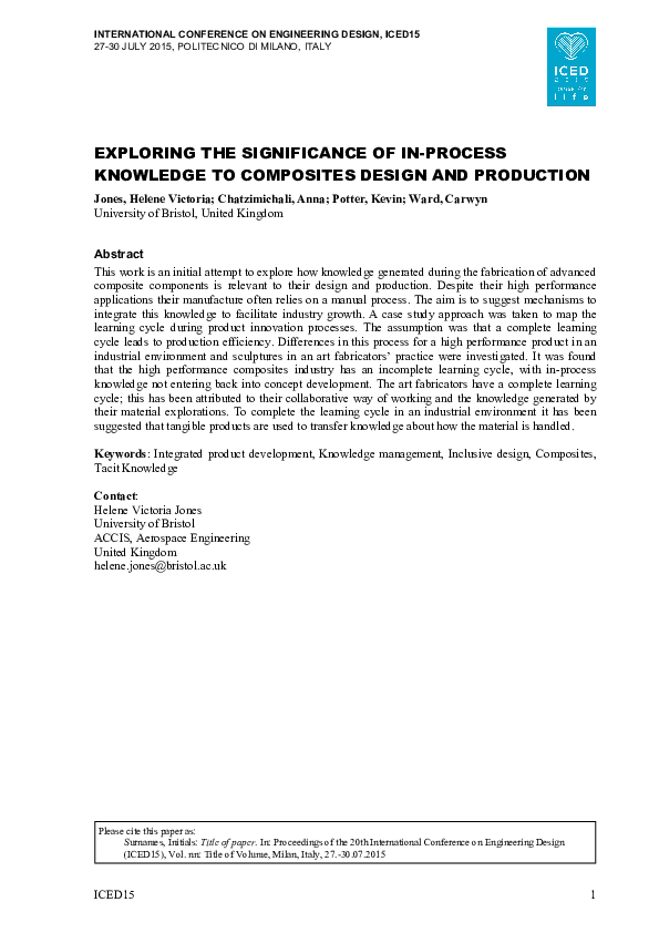 (PDF) Exploring the significance of in-process knowledge to composites ...