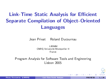 (PDF) Link-time static analysis for efficient separate compilation of ...