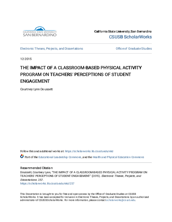 (PDF) The Impact of a Classroom-Based Physical Activity Program on ...