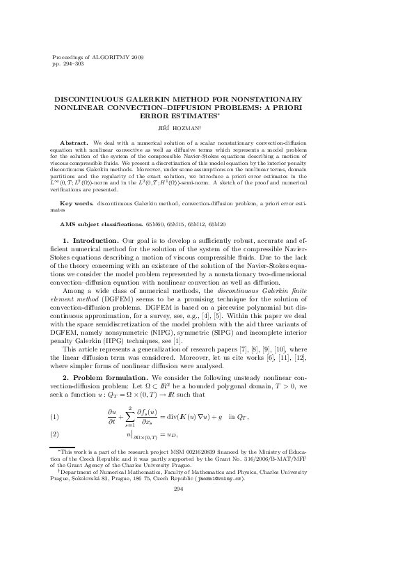 (PDF) Error Estimates of the Discontinuous Galerkin Method for ...