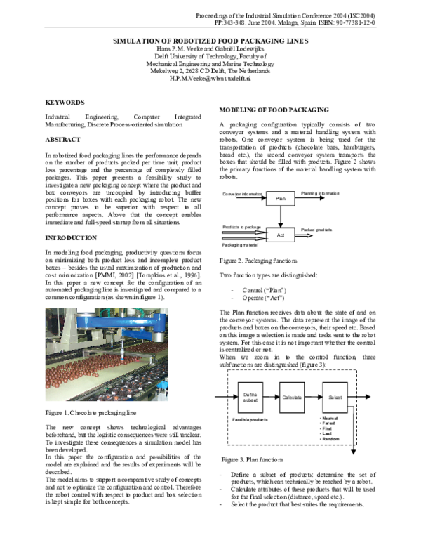 (PDF) Simulation of Robotized Food Packaging Lines