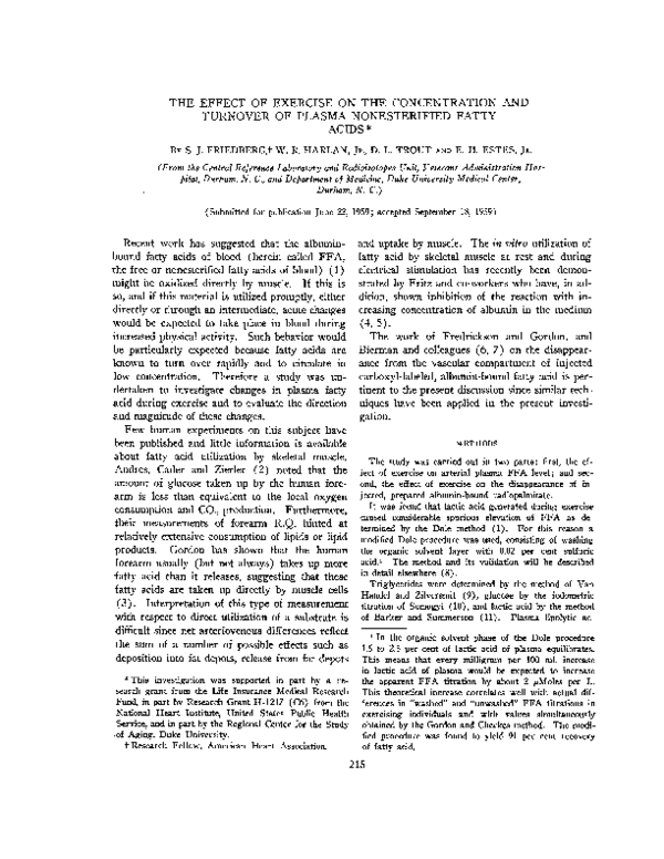(PDF) The Effect of Exercise on the Concentration and Turnover of ...