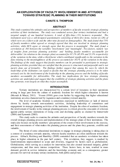 (PDF) An Exploration of Faculty Involvement in and Attitudes toward ...