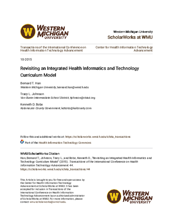 (PDF) Revisiting an Integrated Health Informatics and Technology ...