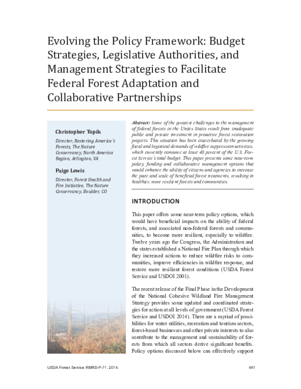(PDF) Evolving the policy framework: Budget strategies, legislative ...