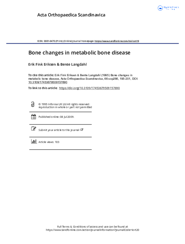 (PDF) Bone changes in metabolic bone disease