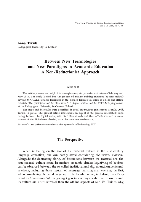(PDF) Between New Technologies and New Paradigms in Academic Education ...