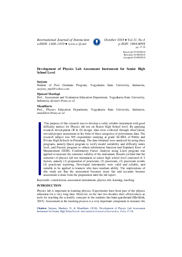 (PDF) International Journal of Instruction