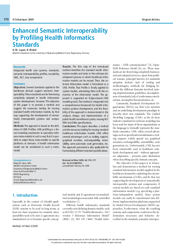 (PDF) Enhanced semantic interoperability by profiling health ...