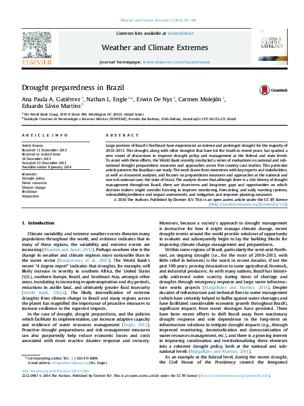 (PDF) Drought preparedness in Brazil