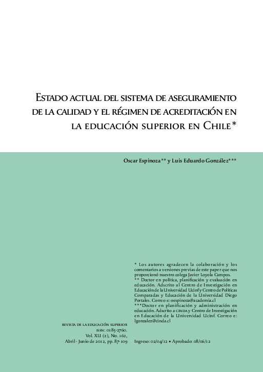 (PDF) Estado actual del sistema de aseguramiento de la calidad y el ...