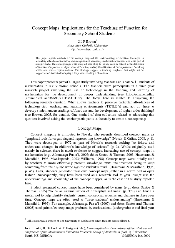 (PDF) Concept Maps :Implications for the Teaching of Function for ...