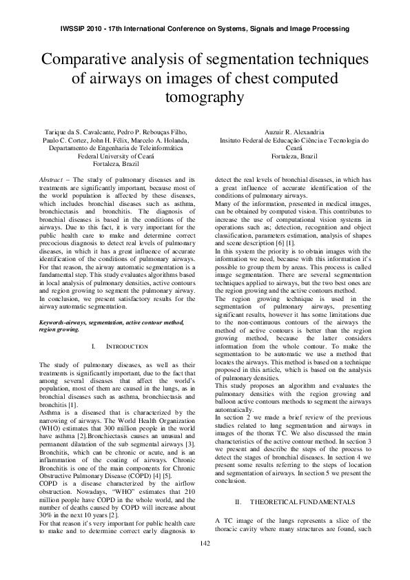 (PDF) Comparative analysis of segmentation techniques of airways on ...