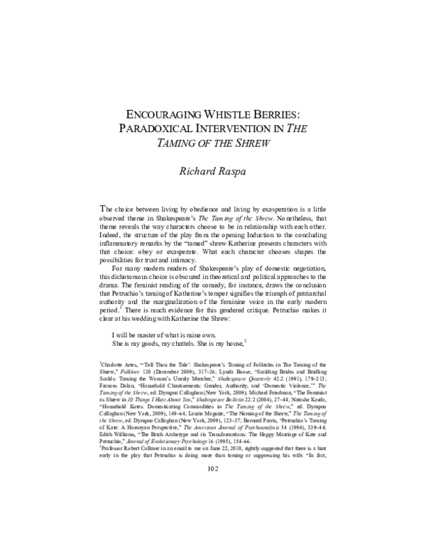(PDF) Encouraging whistle berries: Paradoxical intervention in the ...