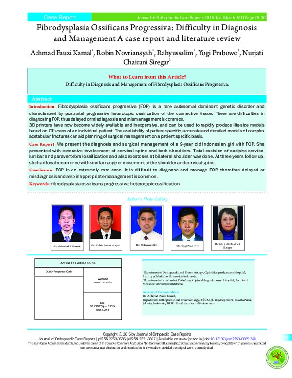 (PDF) Managing Fibrodysplasia Ossificans Progressiva