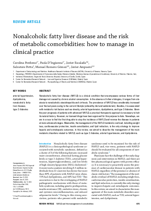 (PDF) Nonalcoholic fatty liver disease and the risk of metabolic ...