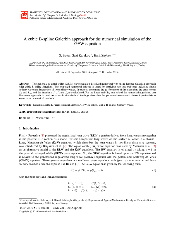 (PDF) A cubic B-spline Galerkin approach for the numerical simulation ...