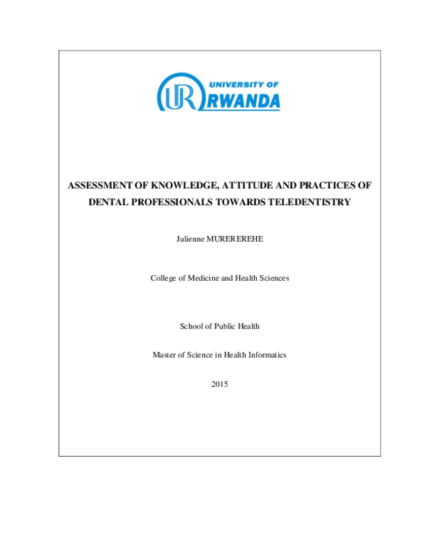 (PDF) Assessment of knowledge, attitude and practices of dental ...