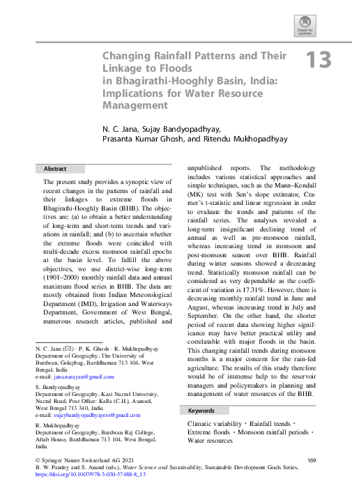 (PDF) Changing Rainfall Patterns and Their Linkage to Floods in ...