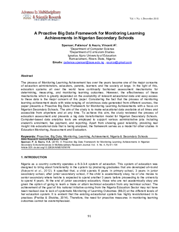 (PDF) A Proactive Big Data Framework for Monitoring Learning ...