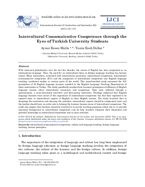 (PDF) Intercultural communicative competence through the eyes of ...