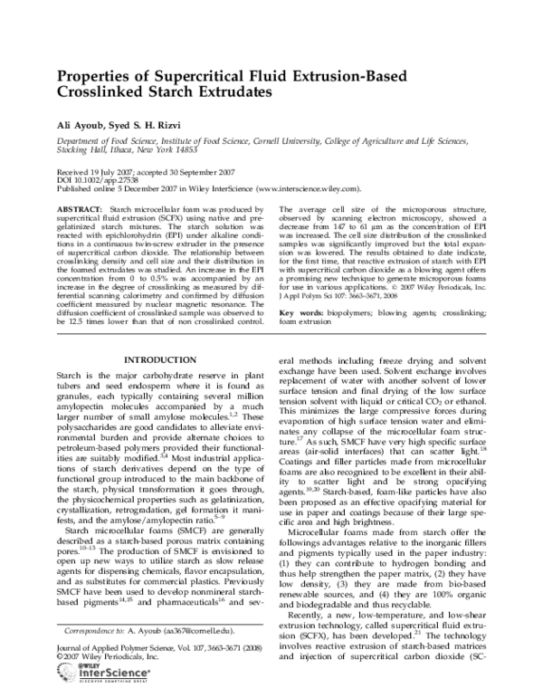 (PDF) Properties of supercritical fluid extrusion-based crosslinked ...