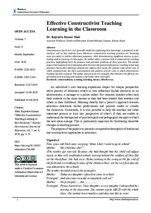 CHAPTER 13 CONSTRUCTIVIST VIEWS OF LEARNING CLASSROOM LEARNING visual data 8