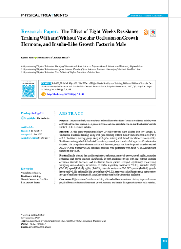 (PDF) Paper : The Effect of Eight Weeks Resistance Training With and ...