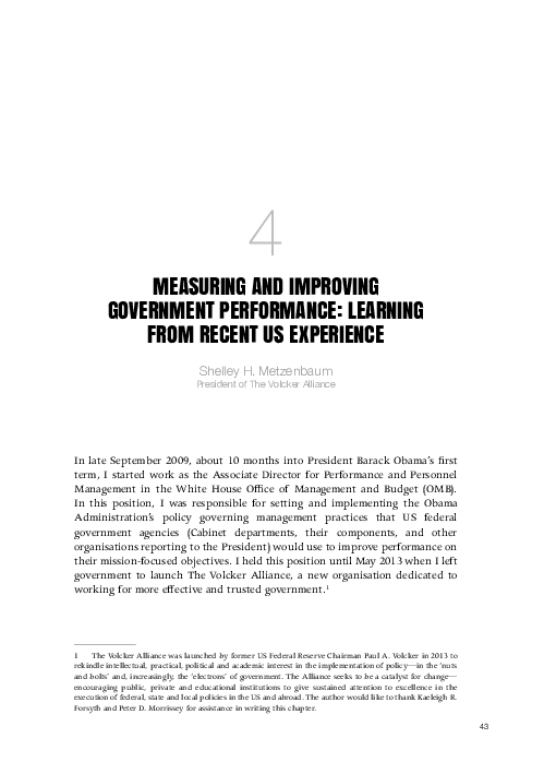 (PDF) Measuring and improving government performance: Learning from ...