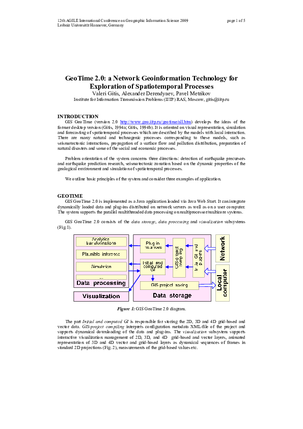 (PDF) GeoTime 2.0: a Network Geoinformation Technology for Exploration ...