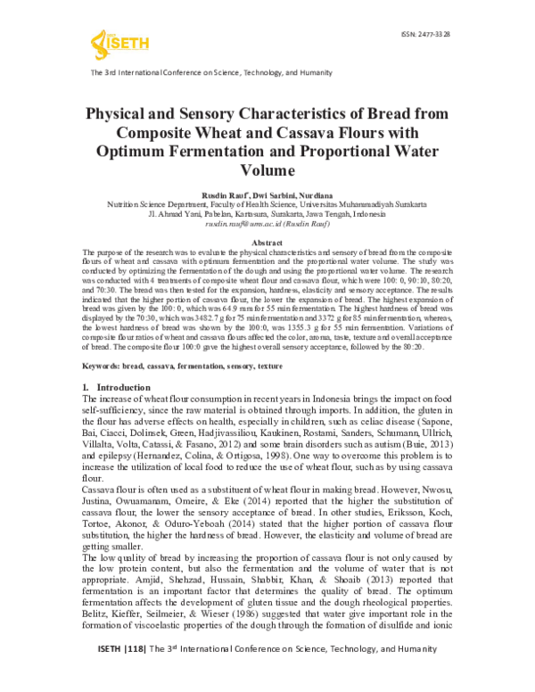 (PDF) Physical and Sensory Characteristics of Bread from Composite Wheat and Cassava Flours with