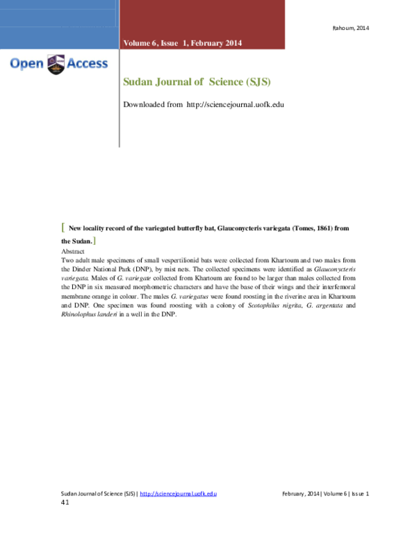 (PDF) New locality record of the variegated butterfly bat ...