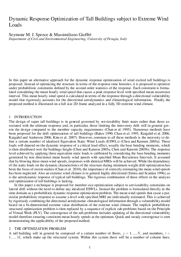 (PDF) Dynamic response optimization of tall buildings subject to ...