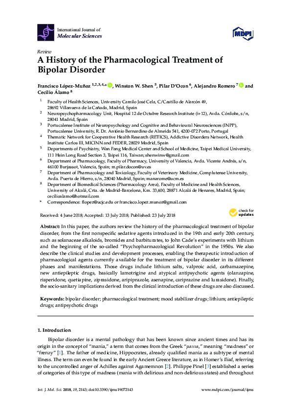 (PDF) A History of the Pharmacological Treatment of Bipolar Disorder