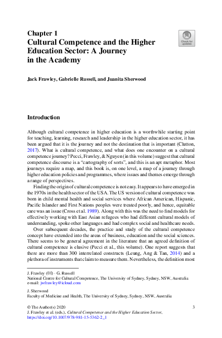 (PDF) Cultural Competence and the Higher Education Sector: A Journey in ...