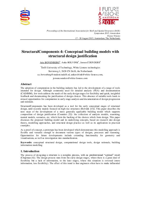 (PDF) StructuralComponents 4: Conceptual building models with ...