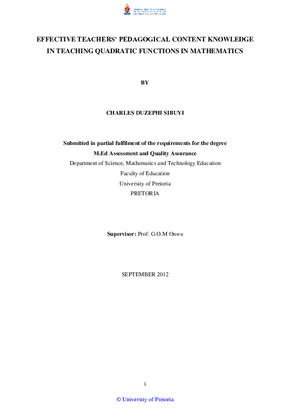(PDF) Effective teachers' pedagogical content knowledge in teaching ...