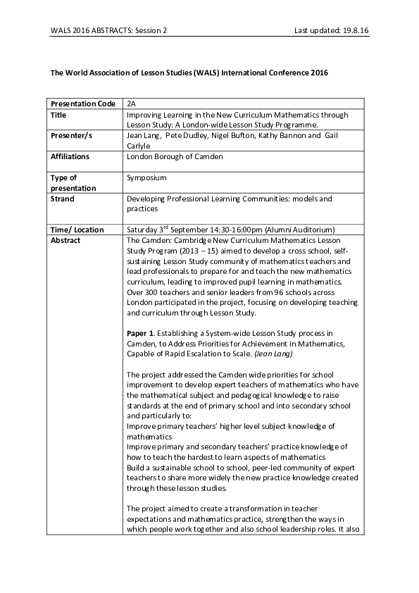 (PDF) Code 2 A Title Improving Learning in the New Curriculum ...
