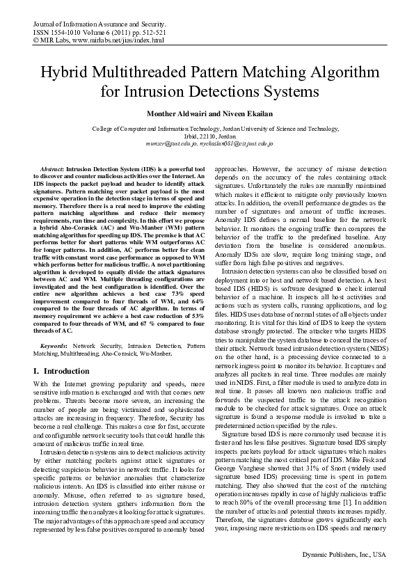 (PDF) Hybrid Multithreaded Pattern Matching Algorithm for Intrusion ...