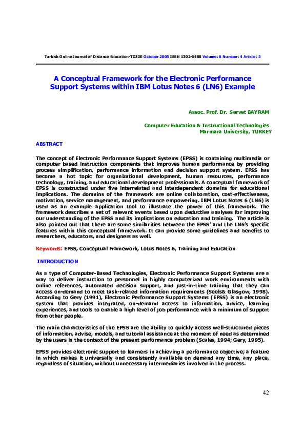 (PDF) A Conceptual Framework for the Electronic Performance Support ...