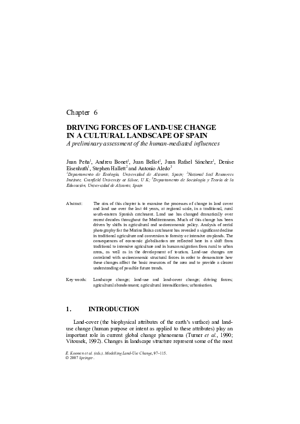 (PDF) Driving Forces Of Land-Use Change in a Cultural Landscape Of Spain