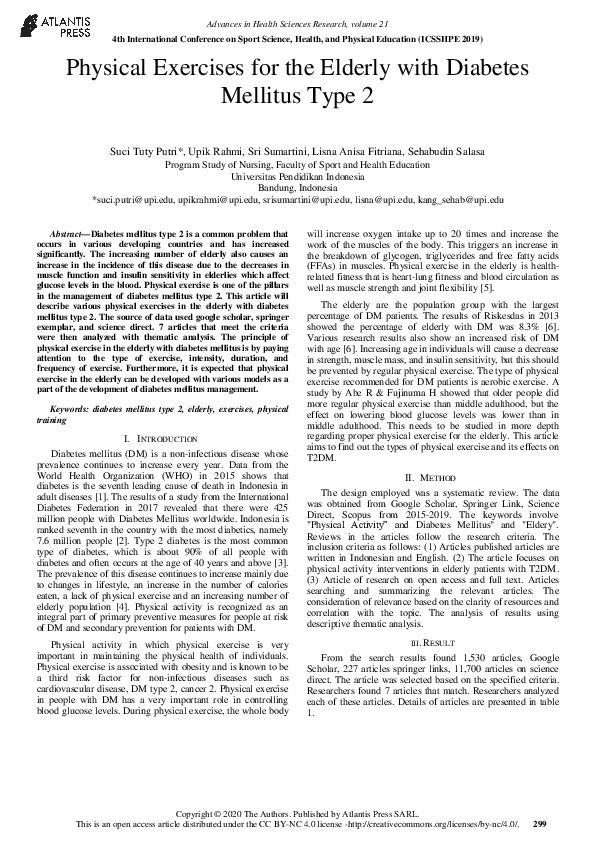 (PDF) Physical Exercises for the Elderly with Diabetes Mellitus Type 2