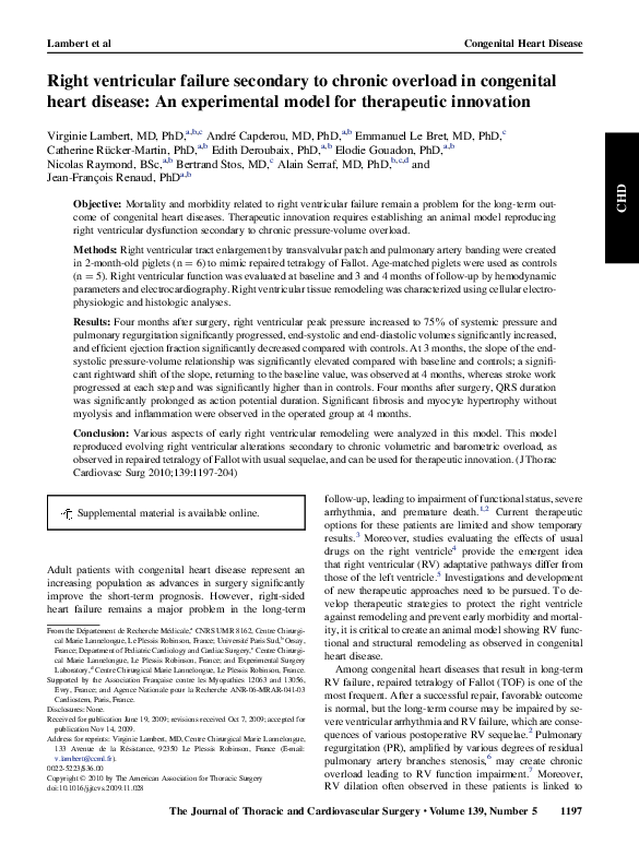 (PDF) Right ventricular failure secondary to chronic overload in ...